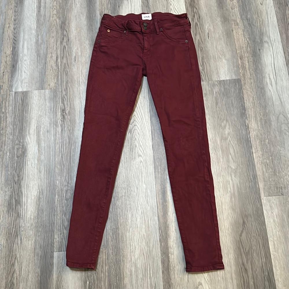 Hudson burgundy Collin skinny jeans size 29